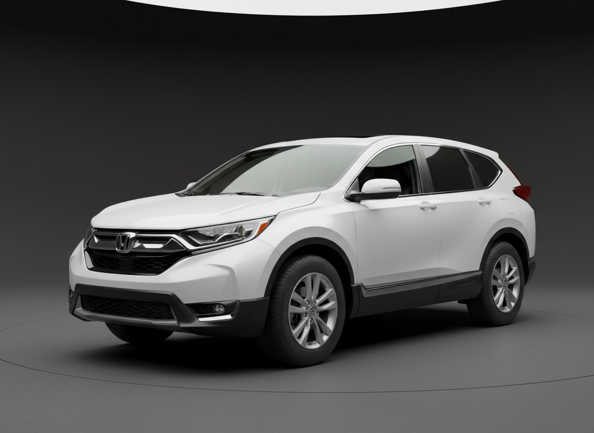 2020 Honda CR-V EX SUV in white, three-quarter front angle